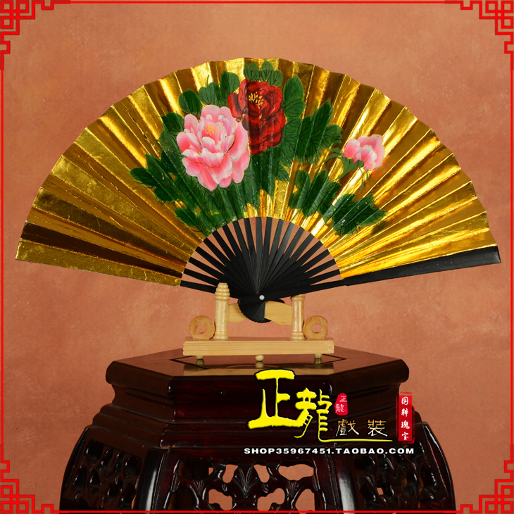 宜昌京剧戏曲戏剧贵妃醉酒牡丹折扇儿童扇子7寸8寸9寸 金扇
