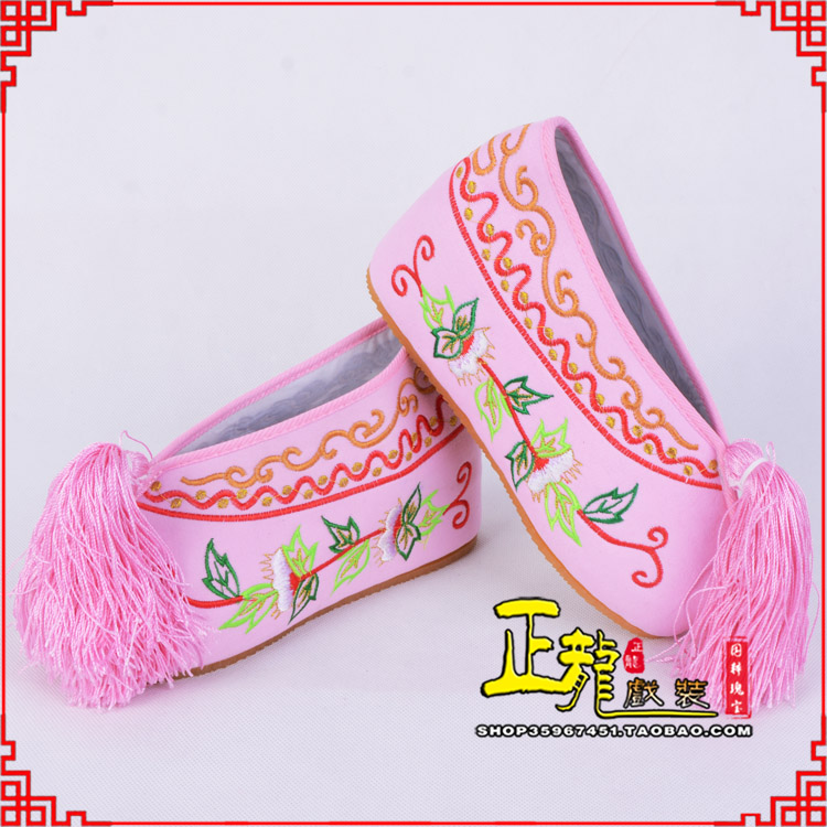 宜昌花旦鞋女绣花彩鞋 舒适款草花内高彩鞋